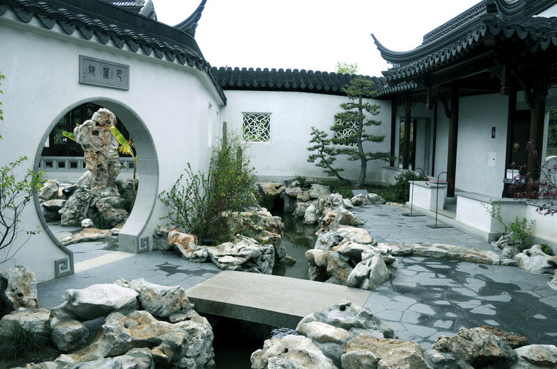 Traditional Chinese garden courtyard
