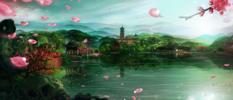 Traditional Chinese Garden — Green, Serene, Spring