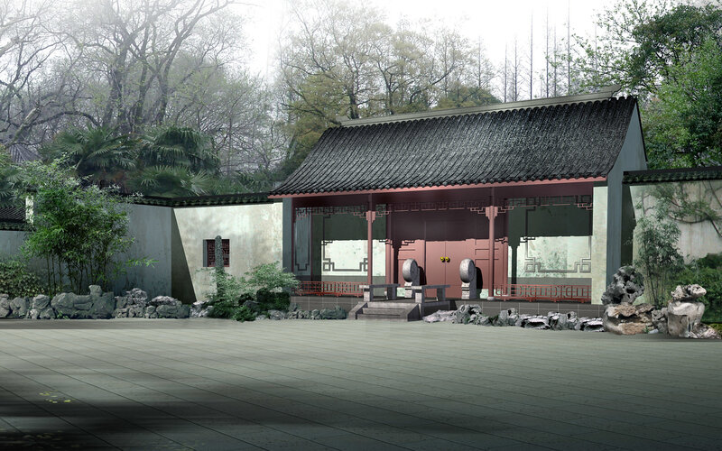 traditional chinese garden pavilion