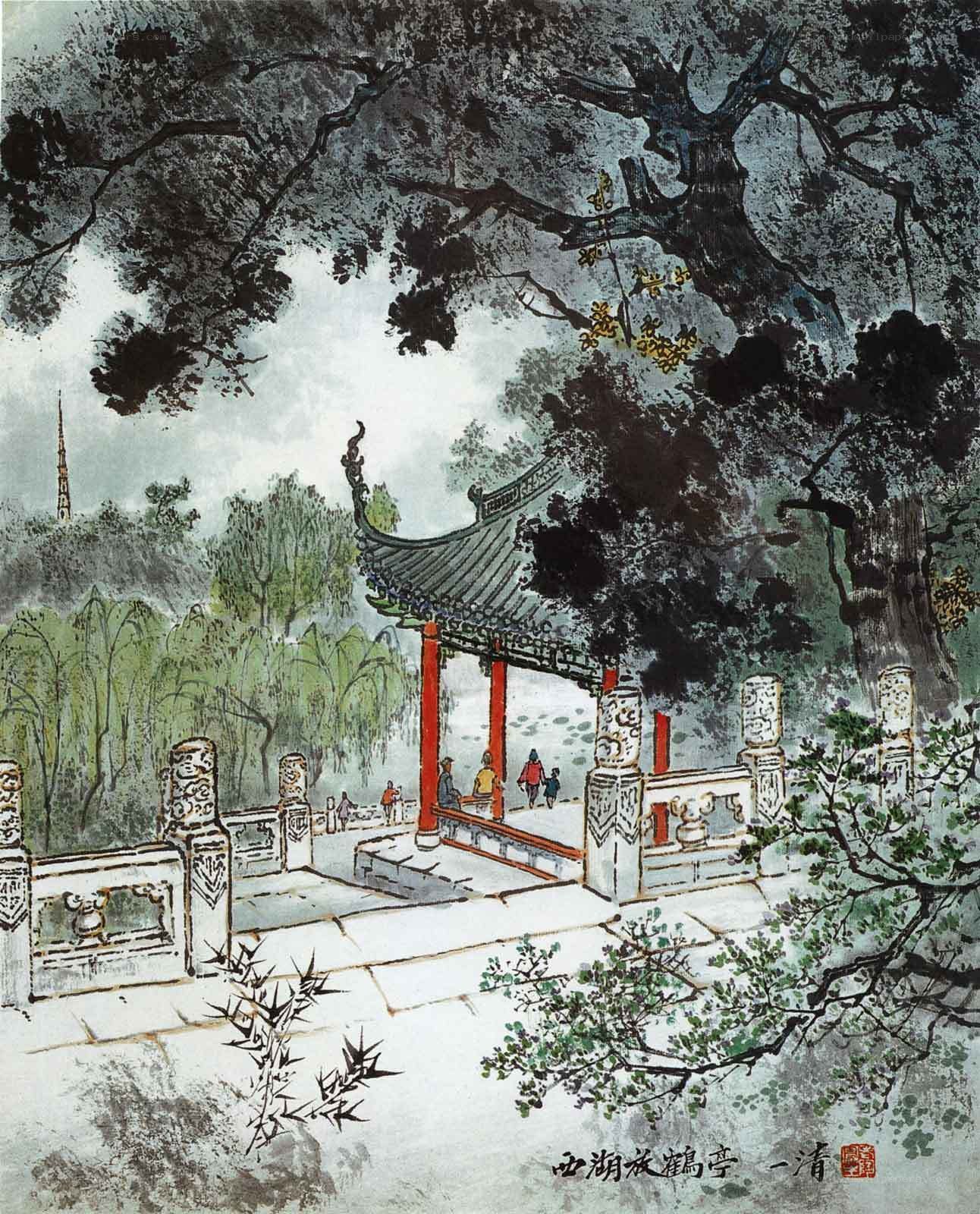 Traditional Chinese Garden Scene