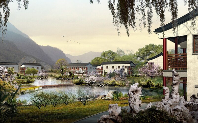 Traditional Chinese garden village