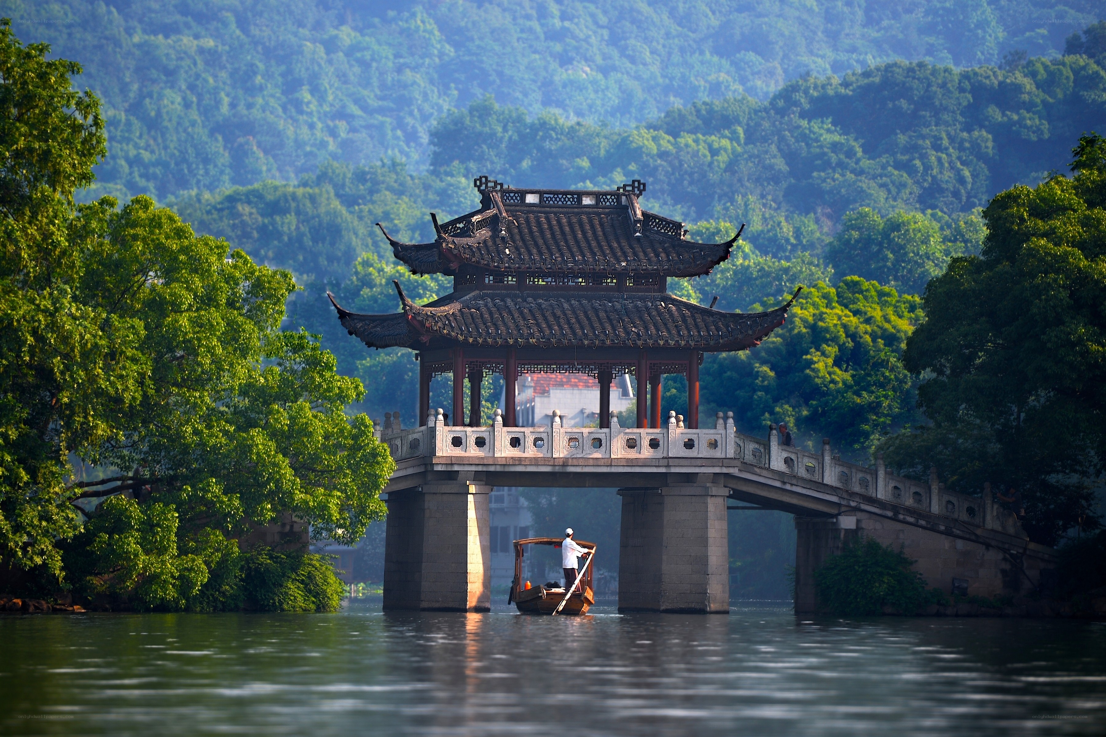 Traditional Chinese pavilion bridge