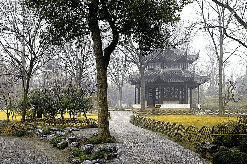 Traditional Chinese pavilion in a park