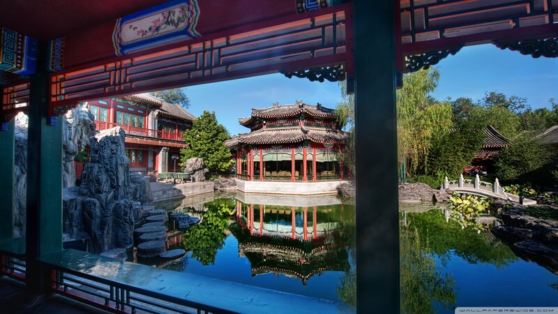 Traditional Chinese Pavilion — Red