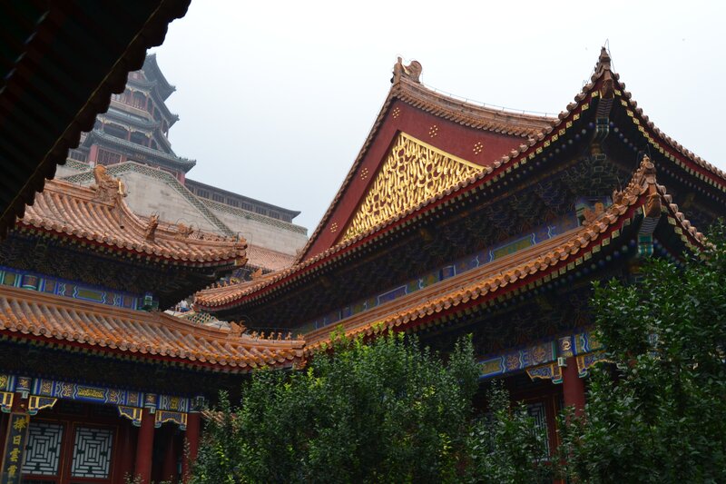 Traditional Chinese Rooftops — Red