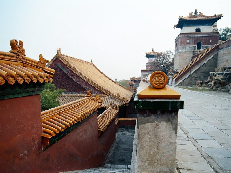 Traditional Chinese Rooftops — Yellow