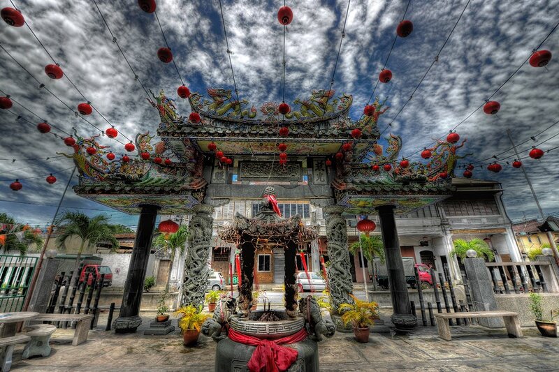 Traditional Chinese temple entrance