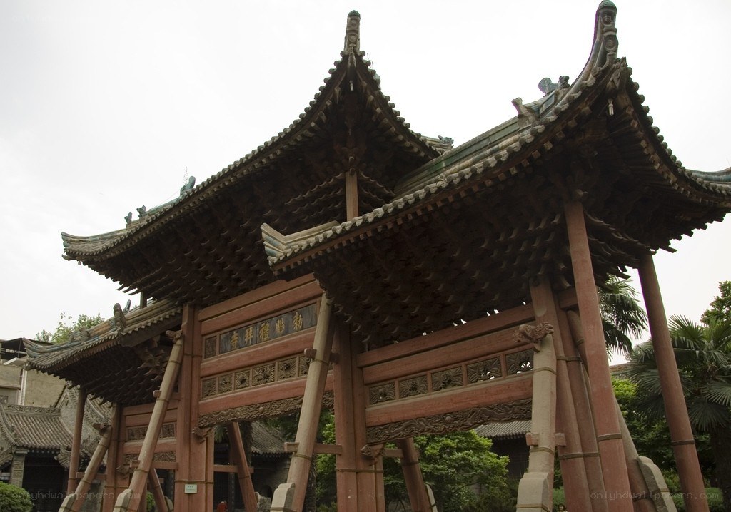 Traditional Chinese temple gate