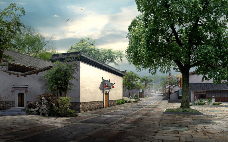 Traditional Chinese village street