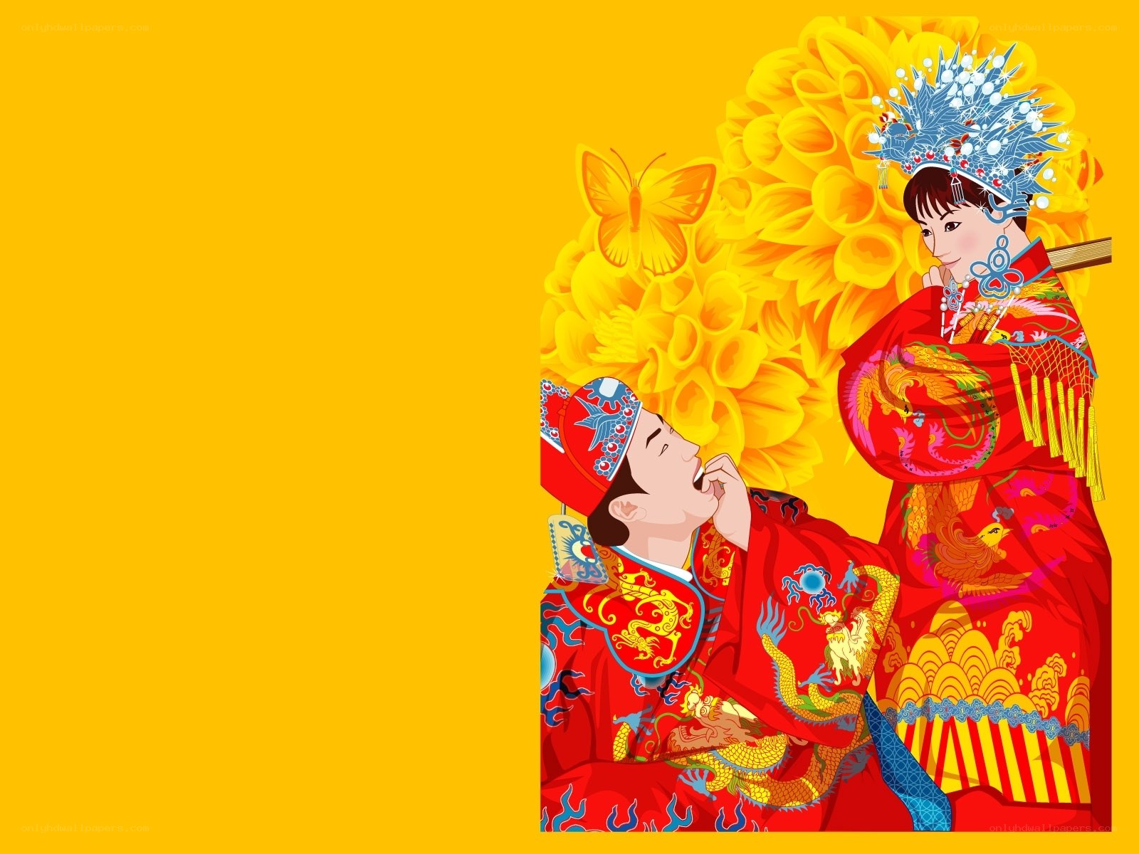 Traditional Chinese wedding couple