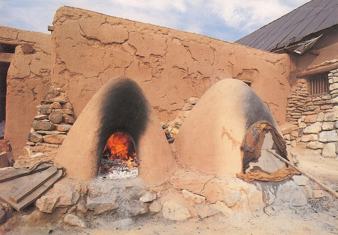Traditional clay ovens in use