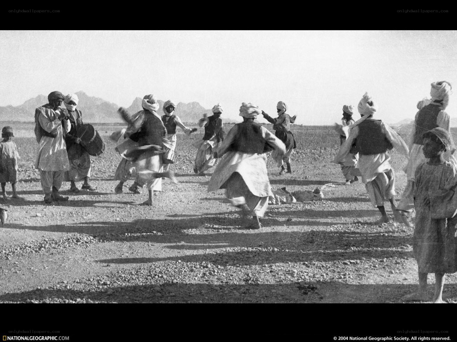 Traditional dance in desert