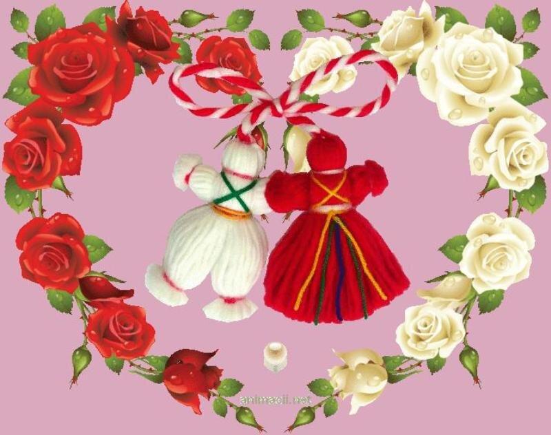 Traditional Dolls in Floral Wreath