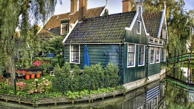 Traditional Dutch house by canal