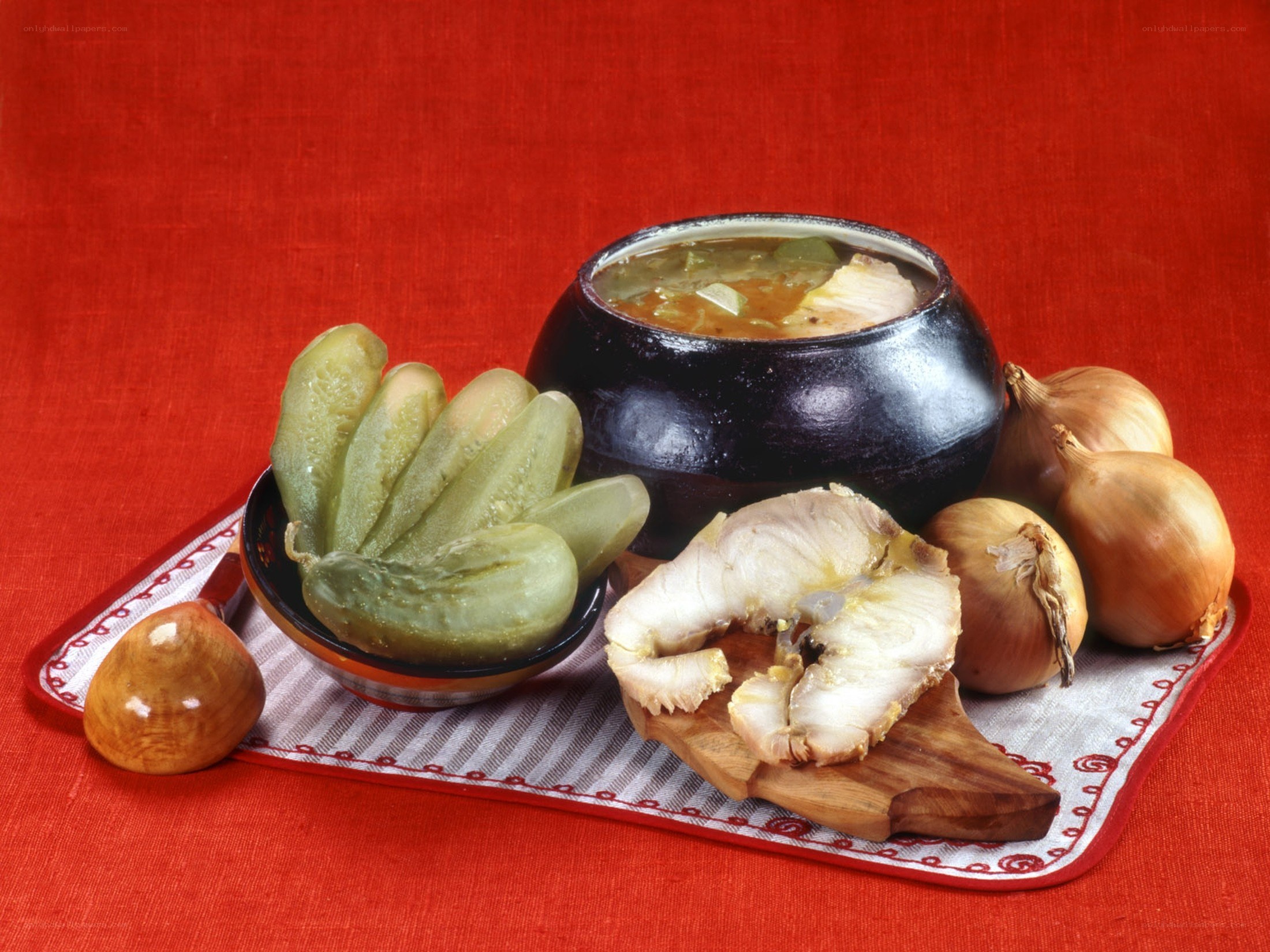 Traditional fish soup with pickles