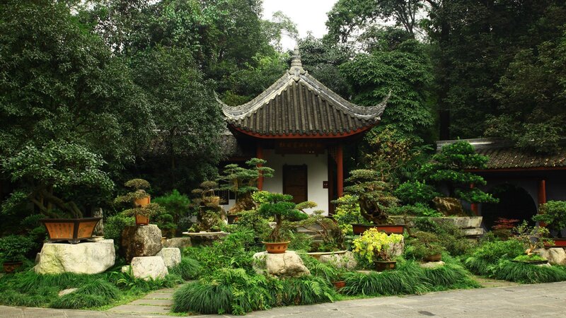 Traditional Garden Pavilion — Green, Serene, Afternoon, Photograph