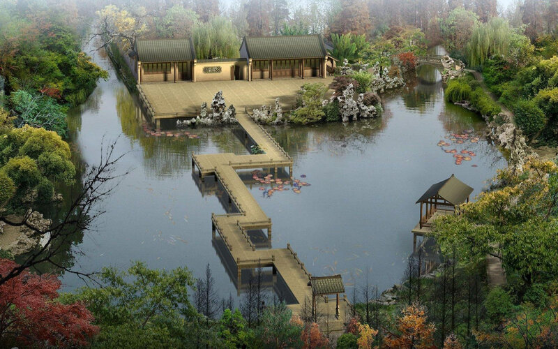 Traditional Garden Pavilion — Green