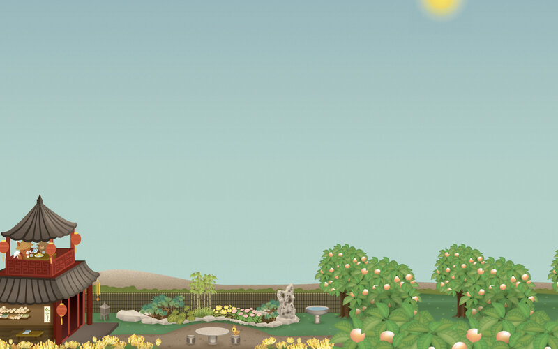 traditional garden scene