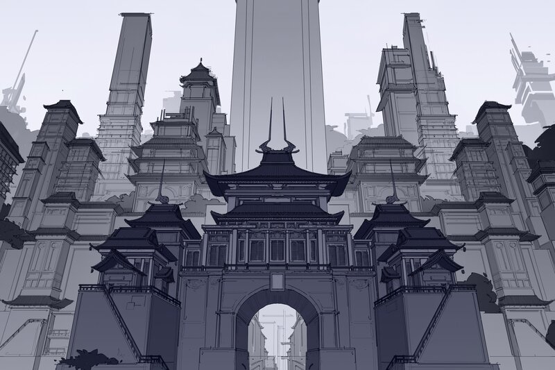 Traditional Gate in City