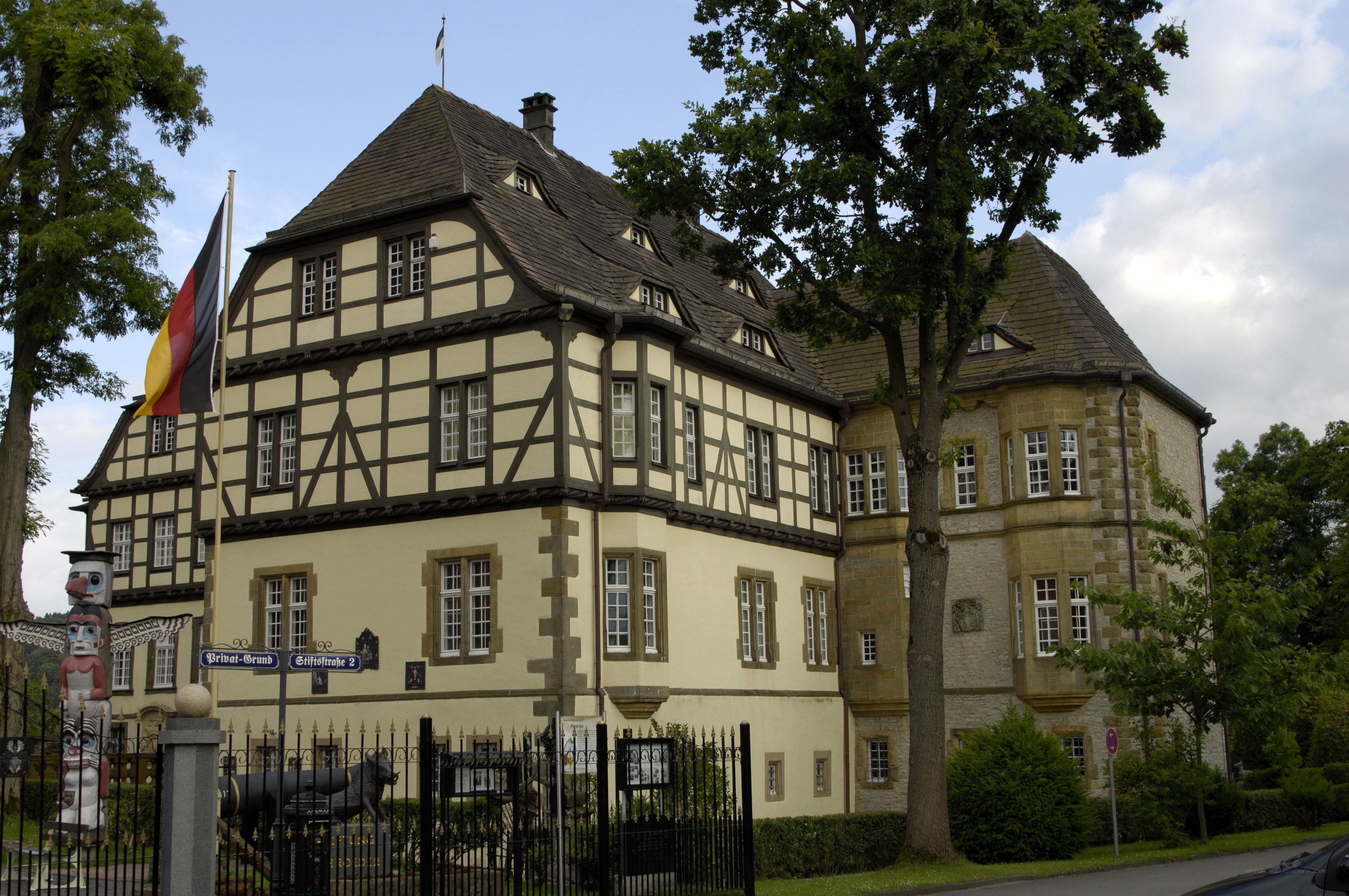 Traditional German half-timbered building