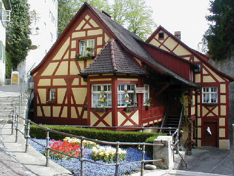 traditional half-timbered house in germany