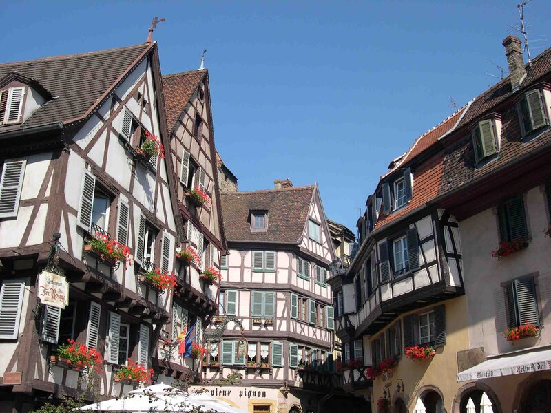 Traditional half-timbered houses in Alsace
