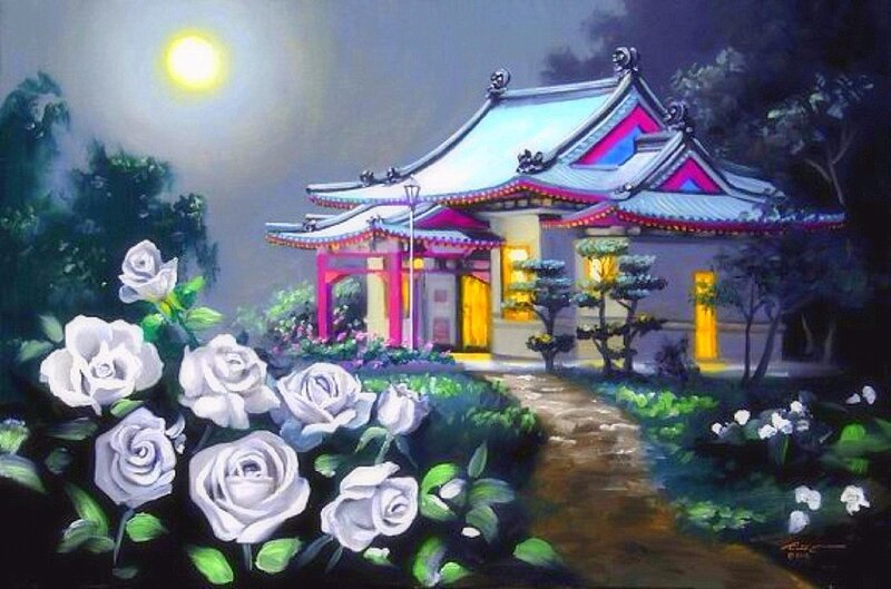 Traditional House at Night
