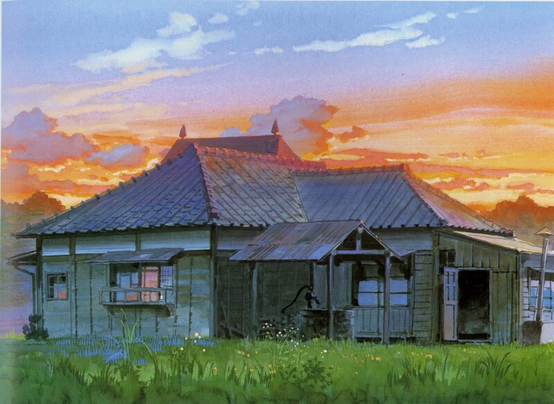 Traditional House at Sunset