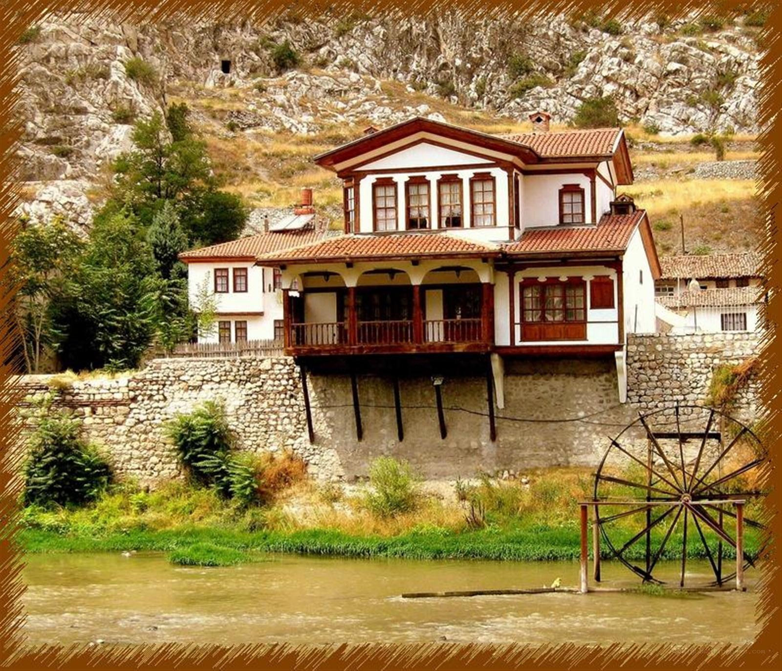 Traditional house by a river