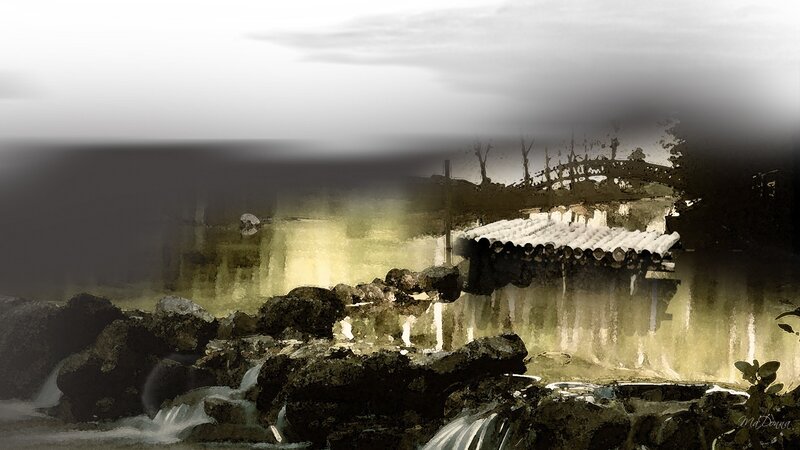 Traditional House by Stream