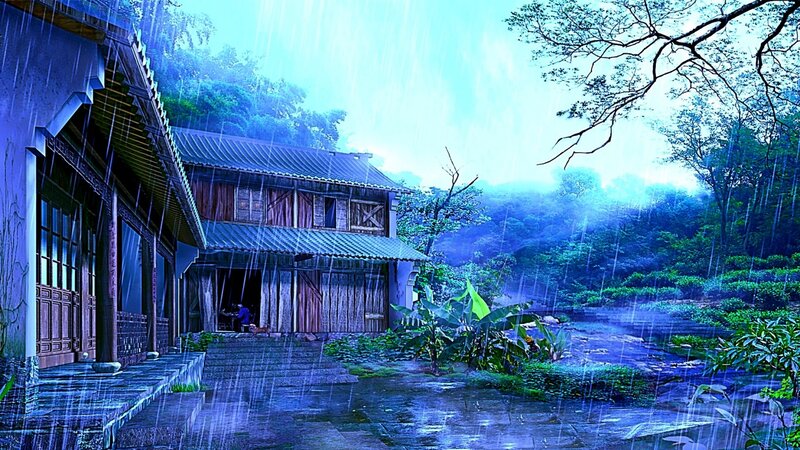 Traditional House in Rain