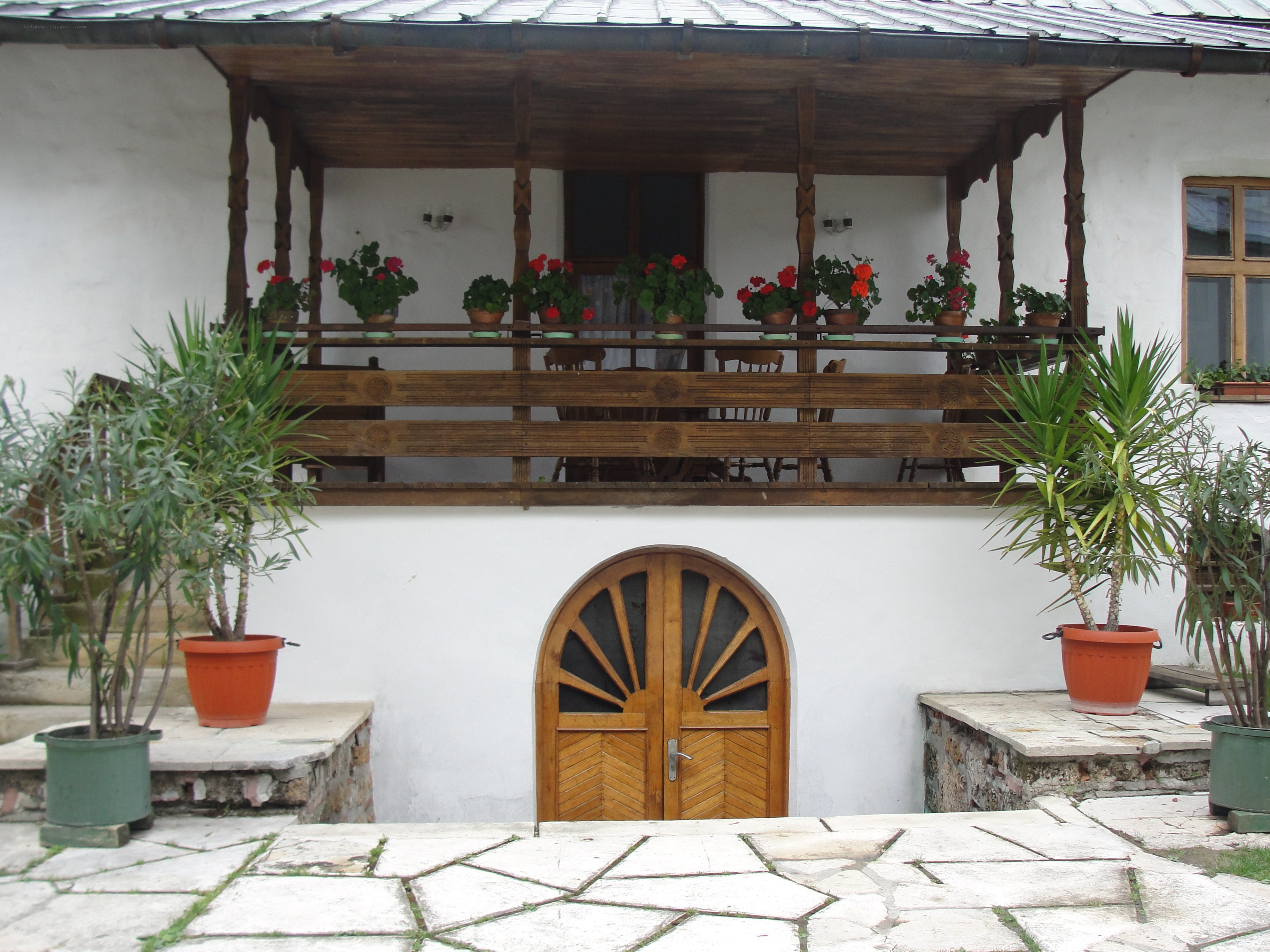 Traditional house with balcony