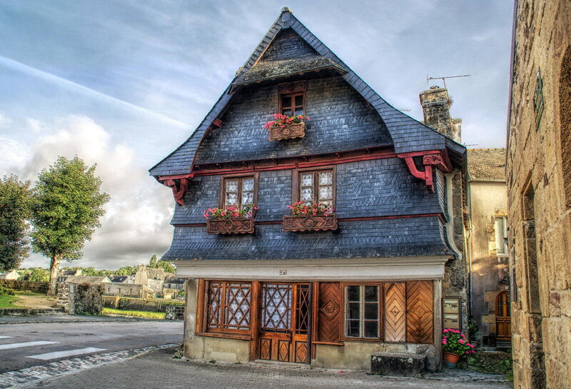 Traditional House with Flower Boxes