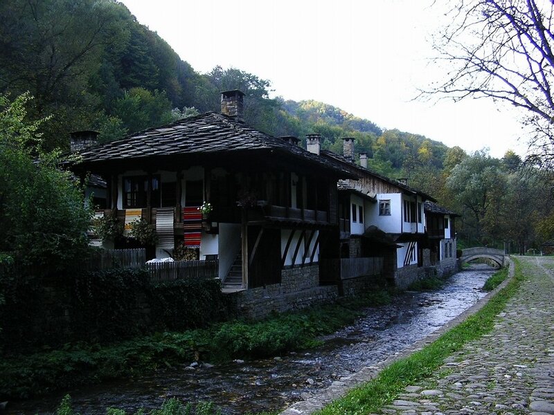 Traditional houses by a river