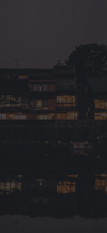 Traditional Houses by River — Black