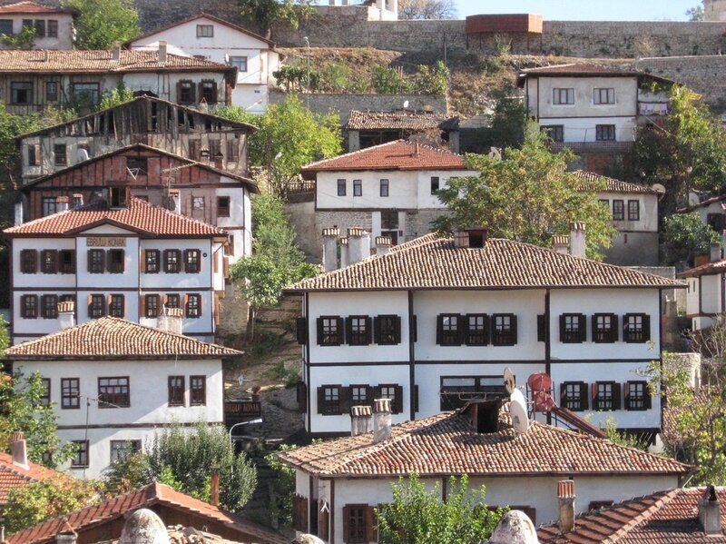traditional houses in a hillside town