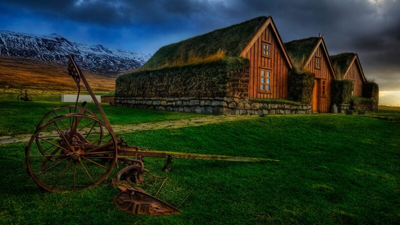 Traditional Icelandic turf houses