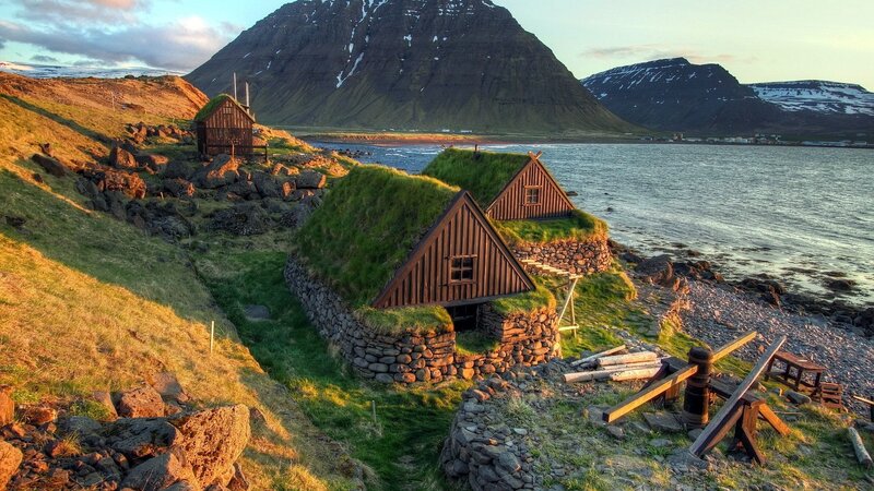 Traditional Icelandic turf houses