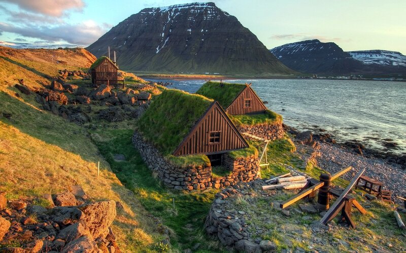 Traditional Icelandic turf houses
