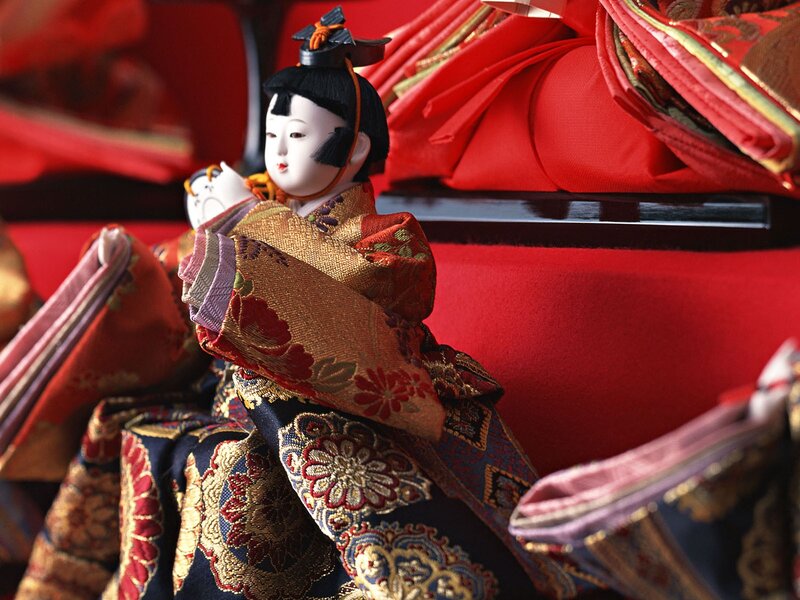 Traditional Japanese doll in kimono
