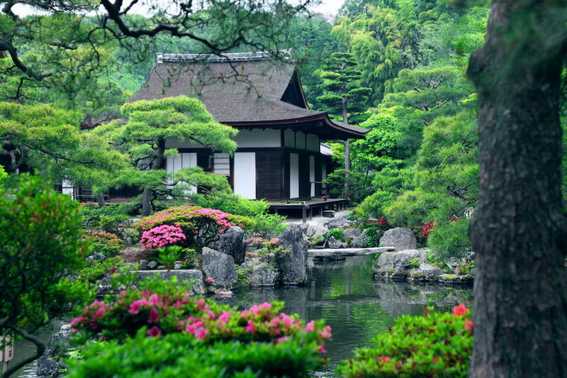 Traditional Japanese Garden — Green, Serene, Spring
