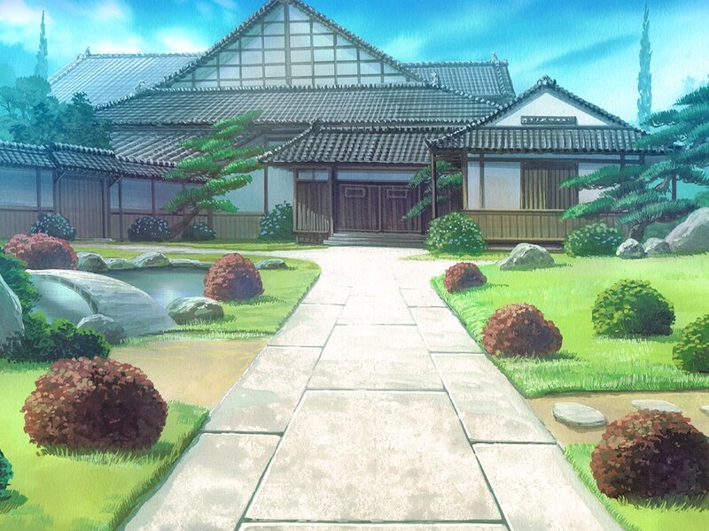 Traditional Japanese House — Green, Serene, Afternoon, Anime