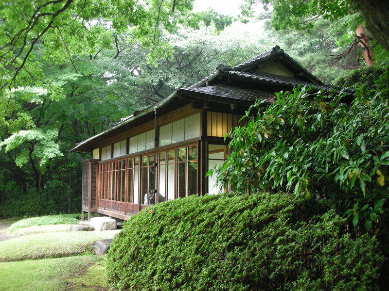 Traditional Japanese house in garden