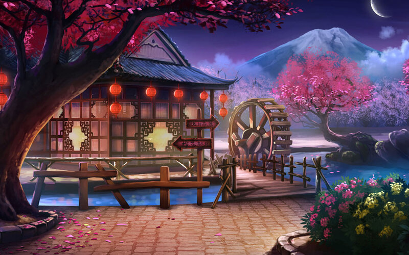 Traditional Japanese House — Purple