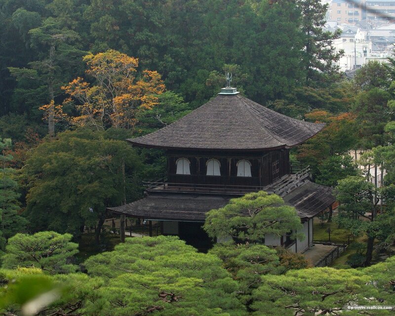 Traditional Japanese Pagoda — Green