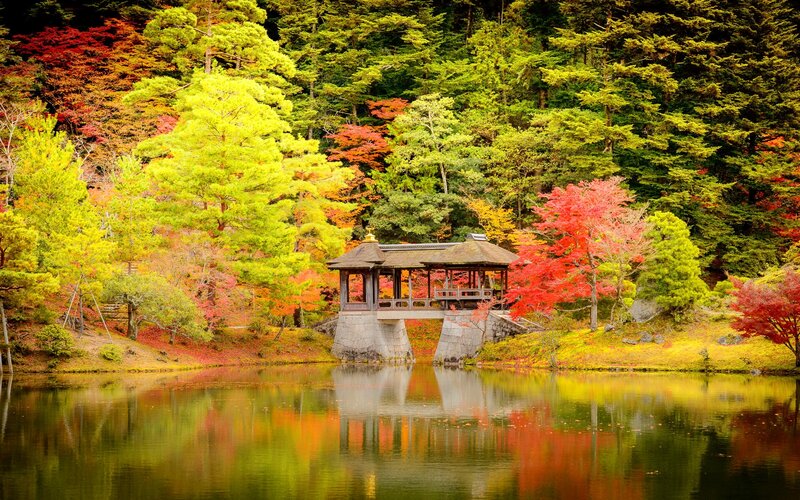 Traditional Japanese Pavilion — Red