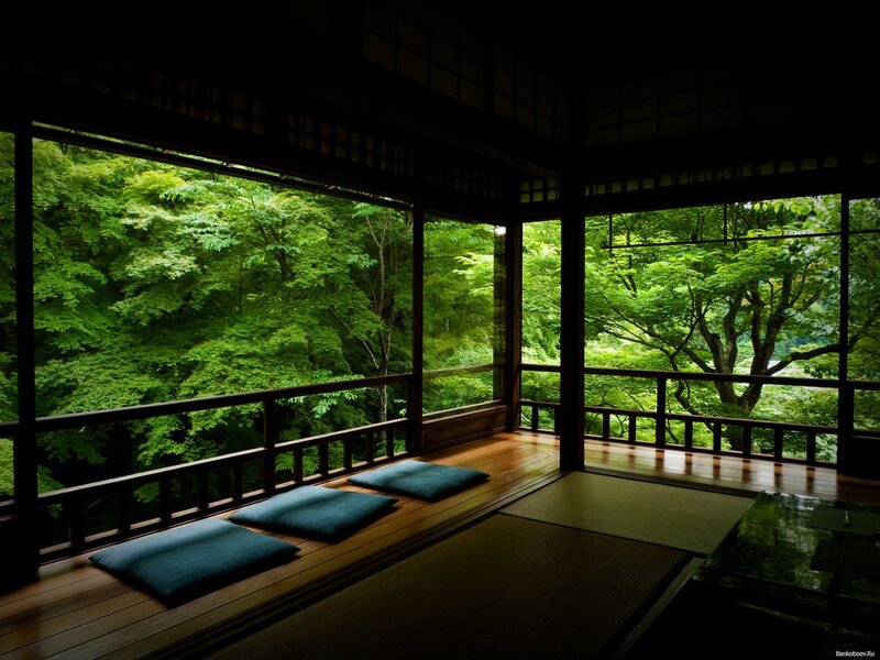 Traditional Japanese Room — Green, Serene, Afternoon, Photograph
