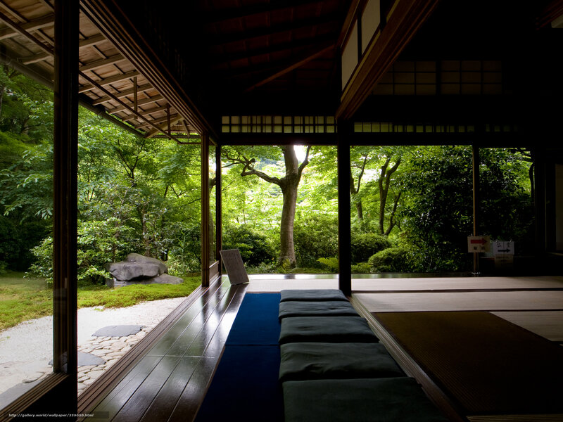 Traditional Japanese room with garden view