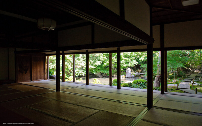 Traditional Japanese room with garden view