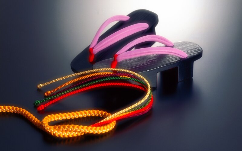 Traditional Japanese sandals with cords